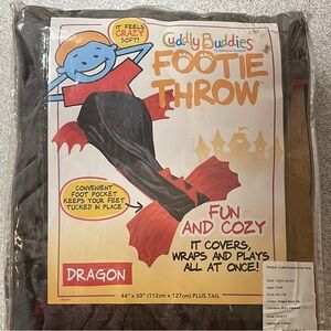 Kids Cuddly Buddies Dragon Footie Throw